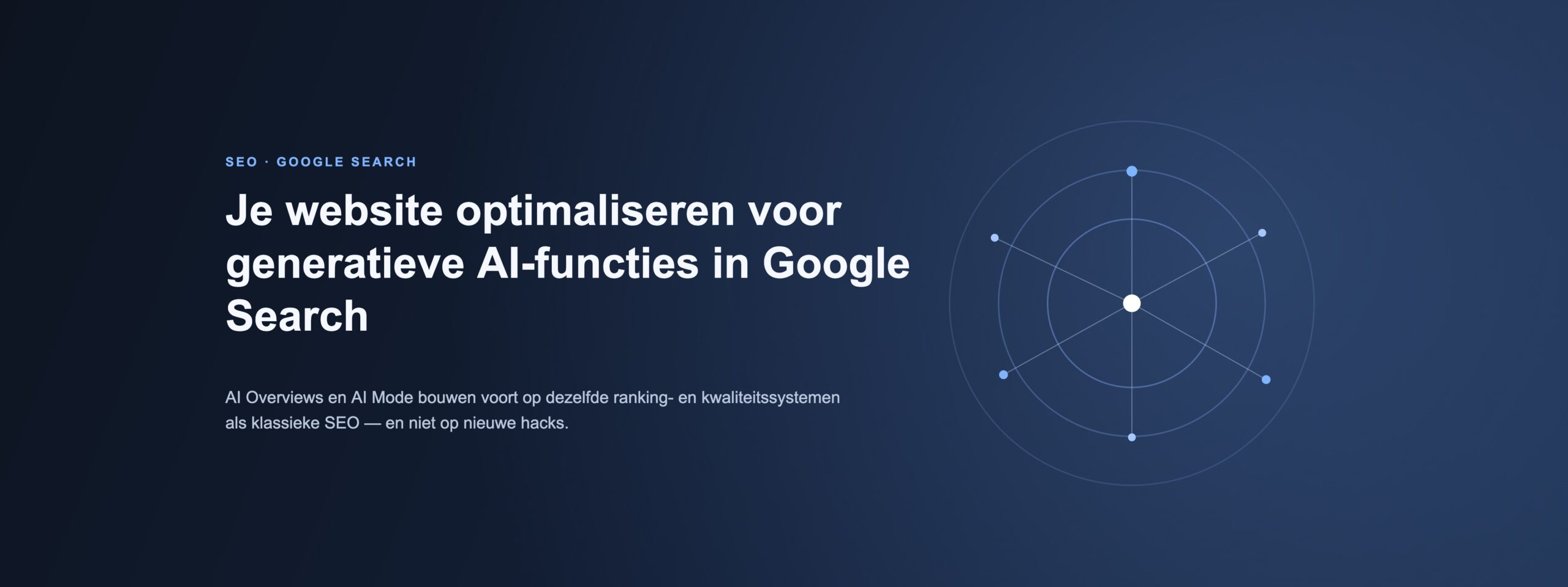 Header afbeelding voor het blogartikel 'Je website optimaliseren voor generatieve AI-functies in Google Search'