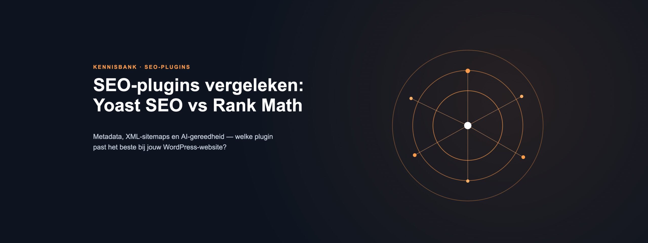 Header afbeelding voor het kennisbank-artikel "SEO-plugins vergeleken: Yoast SEO vs Rank Math"